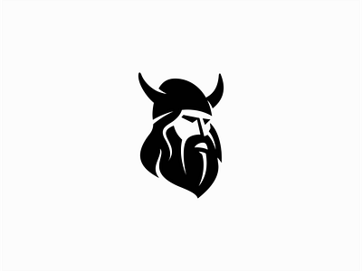 Viking beard branding design flat geometric helmet logo mark media norse ui vector viking vikings