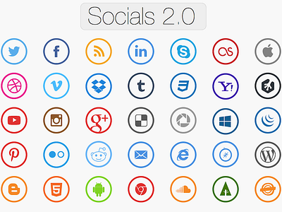 Socials Icon Set colored flat icon network set socials