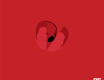 Duality creative design face illustration illustration art meaningful red simple design solid vectorart