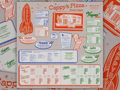 Cappy's Pizza Seminole Heights Menu Design branding graphic design graphic designer illustration layout logo menu menu design