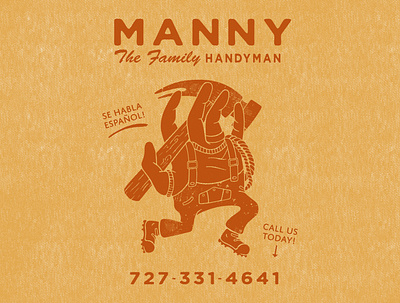 Manny The Family Handyman Logo Design branding design graphic design graphic designer illustration logo typography wiremarkstudio