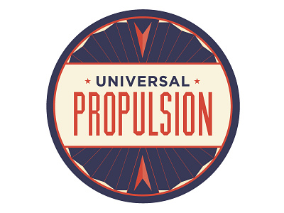 Universal Propulsion brand illustration intergalactic travel authority logo story planet