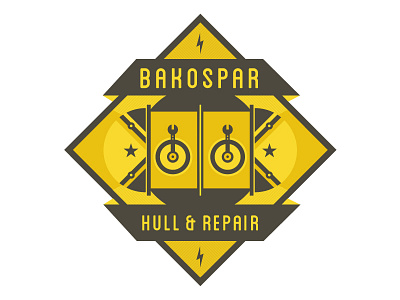 Bakospar Hull & Repair illustration logo repair space typography