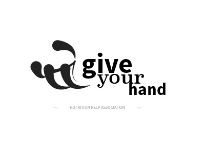Give Your Hand association brand dons hand logo vector