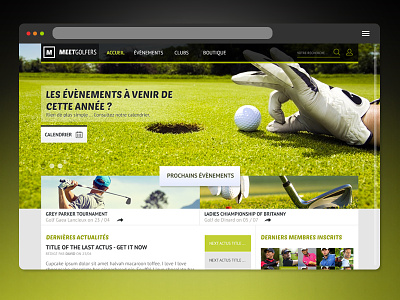 Meet Golfer - website club event golf shop social sport webdesign website