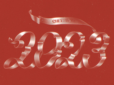 Cheers! 2023 2d calligraphy cheers christmas design graphic design illustration lettering new year procreate red type typography typography design