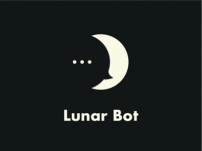 Lunar Bot bot branding brandmark chat chat bot chatbot design flat icon logo logodesign logos logotype messenger messenger bot minimal moon night talk vector