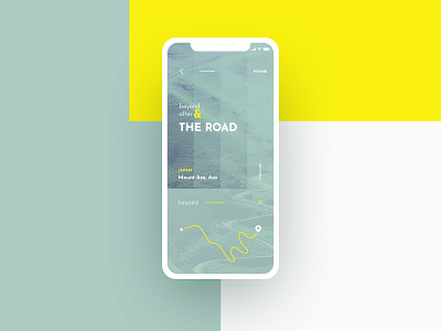 Map Screen green map mobile road ui ux yellow