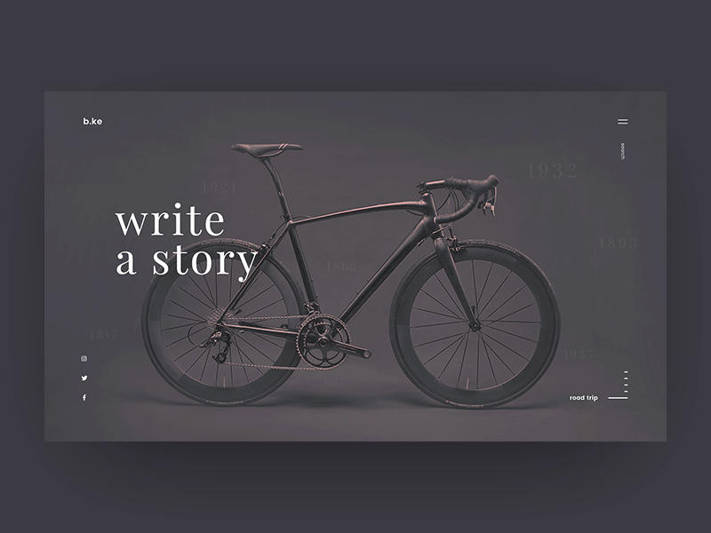 Write a Story after effects animation bike ui ux
