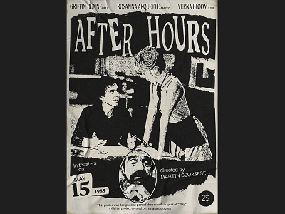 After Hours, Poster. cinema design editorial film graphic design mockup movie paper poster type