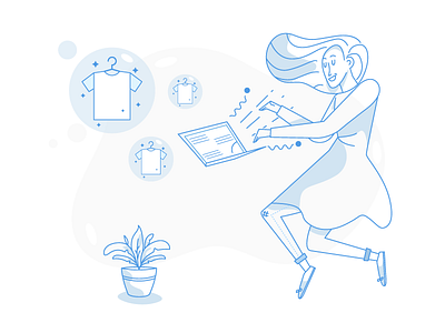 Door2Door Landing Page - Laundry Service character design illustration