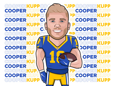 NFL Player #2 - Cooper Kupp (LA Rams) american football cartoon illustration cooper kupp drawing face illustration man nfl portrait vector