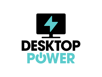 Desktop Power Logo Concept bold branding business design desktop icons logo office power screen strong
