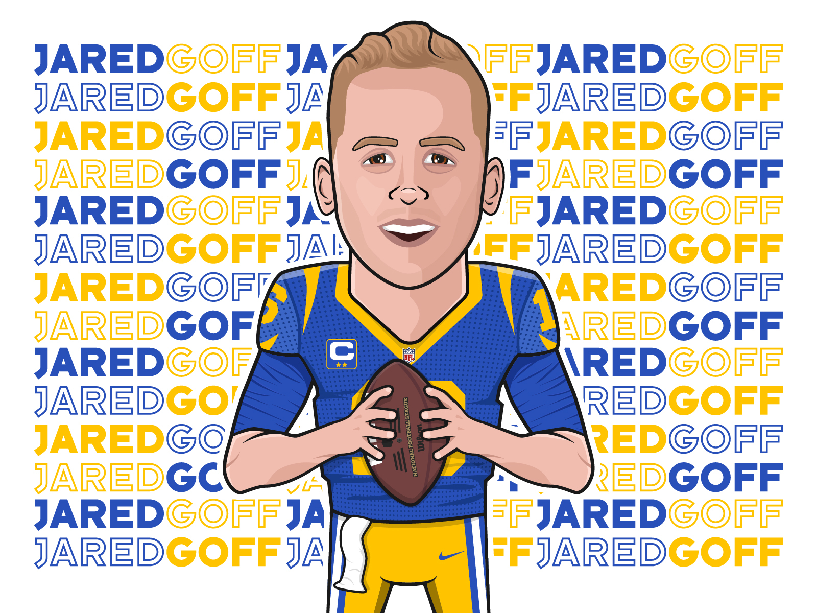 NFL Player #3 - Jared Goff (LA Rams)! by Aaron Demant on Dribbble