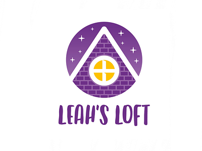 Leah’s Loft - Logo attic branding charity children house loft logo night purple stars