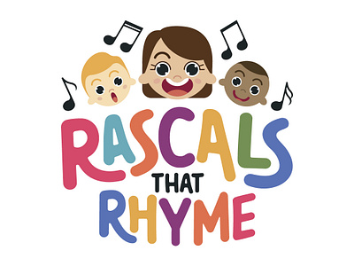 Rascals That Rhyme boy branding character children class design flat girl identity illustration kids logo music rhyme school vector