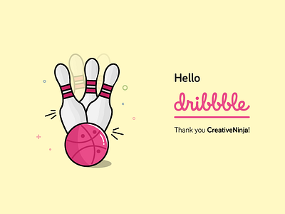 Hello Dribbble! ball bowling bowling pins debut first shot strike