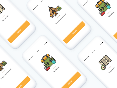 Camping App Onboarding camping illustration onboarding ui ux