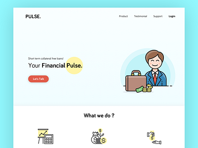 Pulse FinTech Concept! concept finance landing page loan pulse