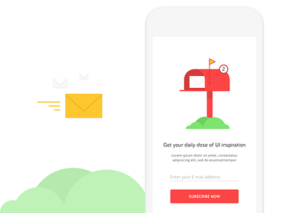 Subscribe Mail android daily daily ui design email flat illustration ios minimal subscribe ui