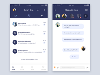 Smart chat app! by Arun Ravi on Dribbble