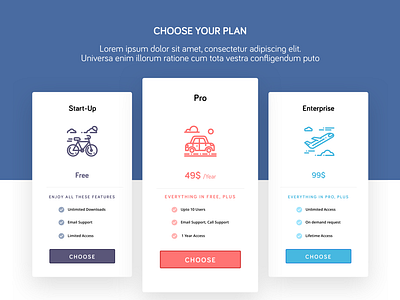 Pricing subscription cards! cards flat plans pricing selection subscription