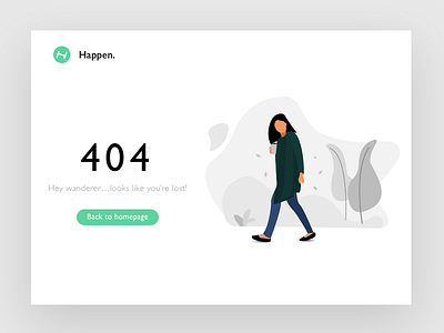 404 Error Page 404 error flat illustration girl homepage lost page