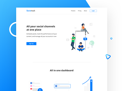 Socio Track Landing page exploration