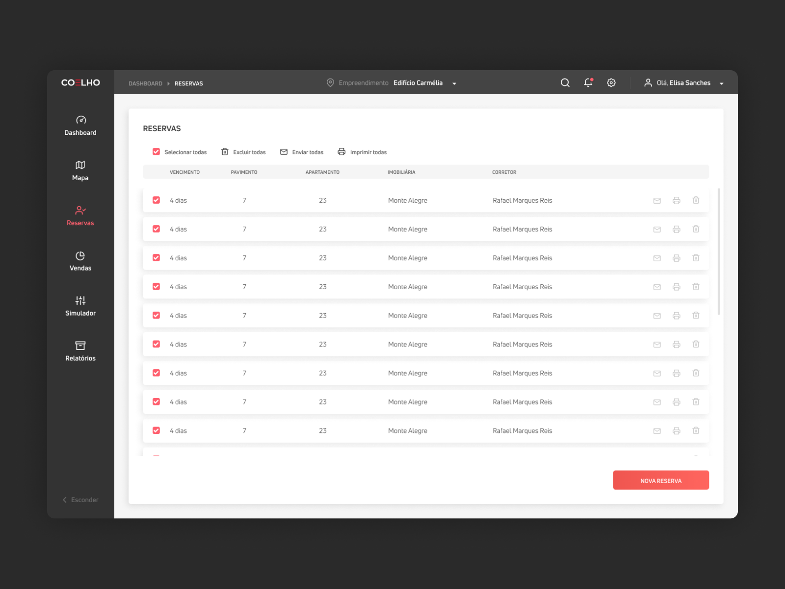 Sales and reservation management system by Alessandro Rodrigues on Dribbble