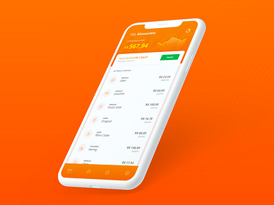 Inter Bank Concept Design aplication bank creditcard finance interface iphonex layout mobile orange red ui ux