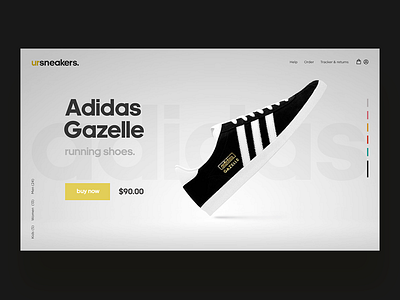 Adidas Gazelle adidas blackandwhite concept interface interfacedesign ui uidesign ux uxdesign webconcept webdesign