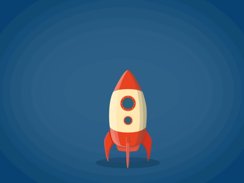 To the moon! 2d after effects animation gif loop mograph motion particular rocket vector