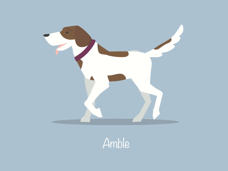 Dog Walk Cycle - Amble 2d after effects cycle dog illustrator mograph motion sir woof vector walk
