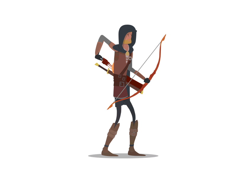Ranger Shooting Test 2d after effects arrow bow character cycle fantasy illustrator mograph motion ranger vector