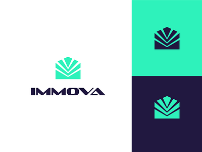 Immova branding concept design lettering logo vector