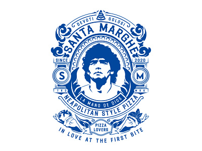 Maradona tribute branding concept design football illustration maradona napoli pizzeria