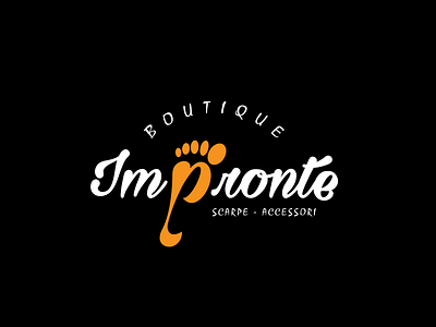 Impronte 3d accesories branding creative design footprint forc icon illustration illustrator lettering logo london minimal orange sardinia shoes shop typography vector