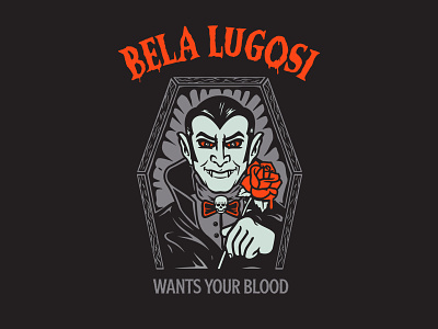 Bela Lugosi bela lugosi blood casket illustration midnight moonlight rose undead vampire
