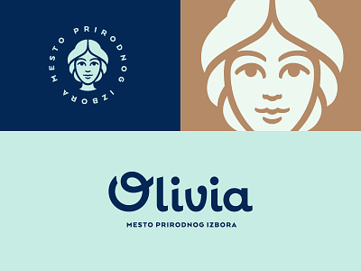 Olivia Logo branding girl icon logo logo set market organic store