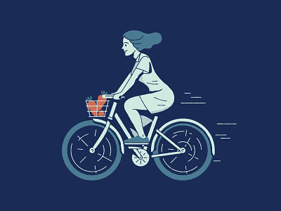 Olivia Cycling basket branding cycling girl illustration marketplace organic wheels