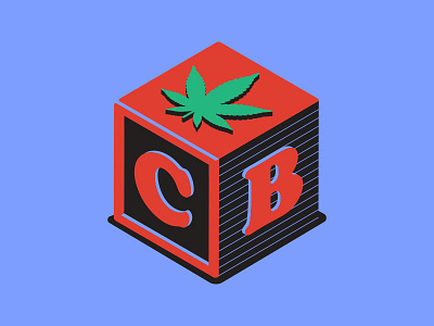 Marijuana Block children concept editorial illustration marijuana pot