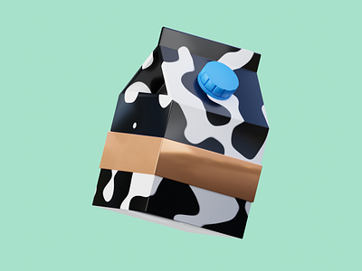 Milk brick 3d app design blender branding brick c4d design graphic design icon illustration logo milk ui ui design uiux