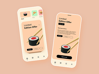 Food animation app carousel colorful design food ios iphone mobile principle prototype sketch sushi ui ux