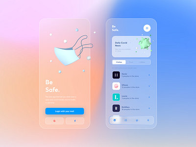 Covid app branding covid covid19 design glass iphone medical mobile sketch ui ux