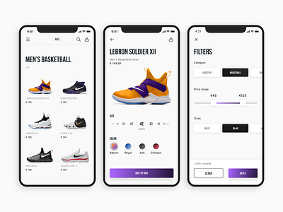 Nike shoes app #2 app appdesign branding design ecommerce ecommerce app ecommerce shop filter ios mobile nike product design shoes shop uxui