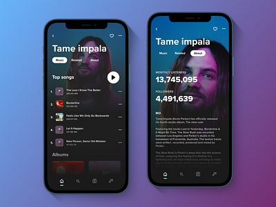 spotify artist concept iphone12 dribbble