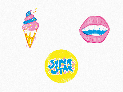 144 Shoes / Stickers handmade icecream illustration kiss pop popart star stickers superstar