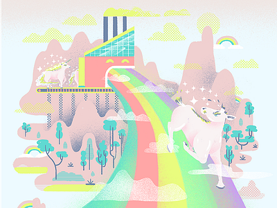 Rainbow Factory digital illustration ilustracion photoshop unicorn wacom