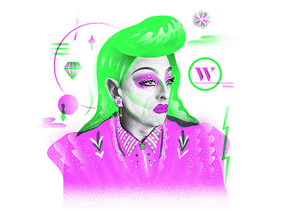 Witolda digital drag drag queen gombro gombrowicz illustration ilustracion photoshop wacom witold gombrowicz witolda