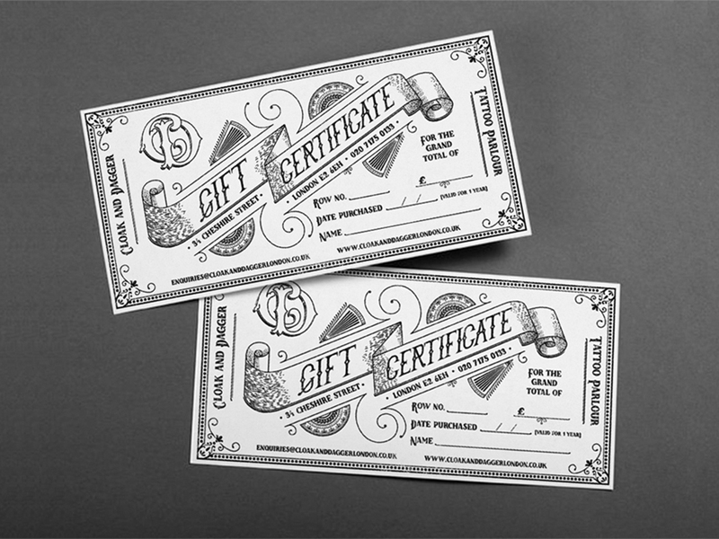 GIFT CERTIFICATE 25 INCREMENTS AT CHECKOUT CHOOSE THE FREE IN STORE   RelyAid Tattoo Supply